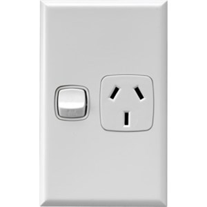 HPM Excel 10A Single Vertical Socket - White